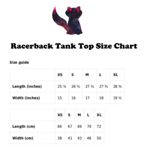 Next Level Tank Top Size Chart